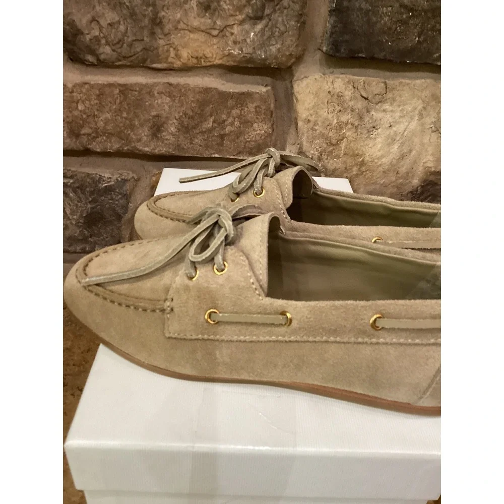 SIMKHAI Danner Suede Boat Shoes Desert Tan Loafers Size 36 US 5.5 NEW